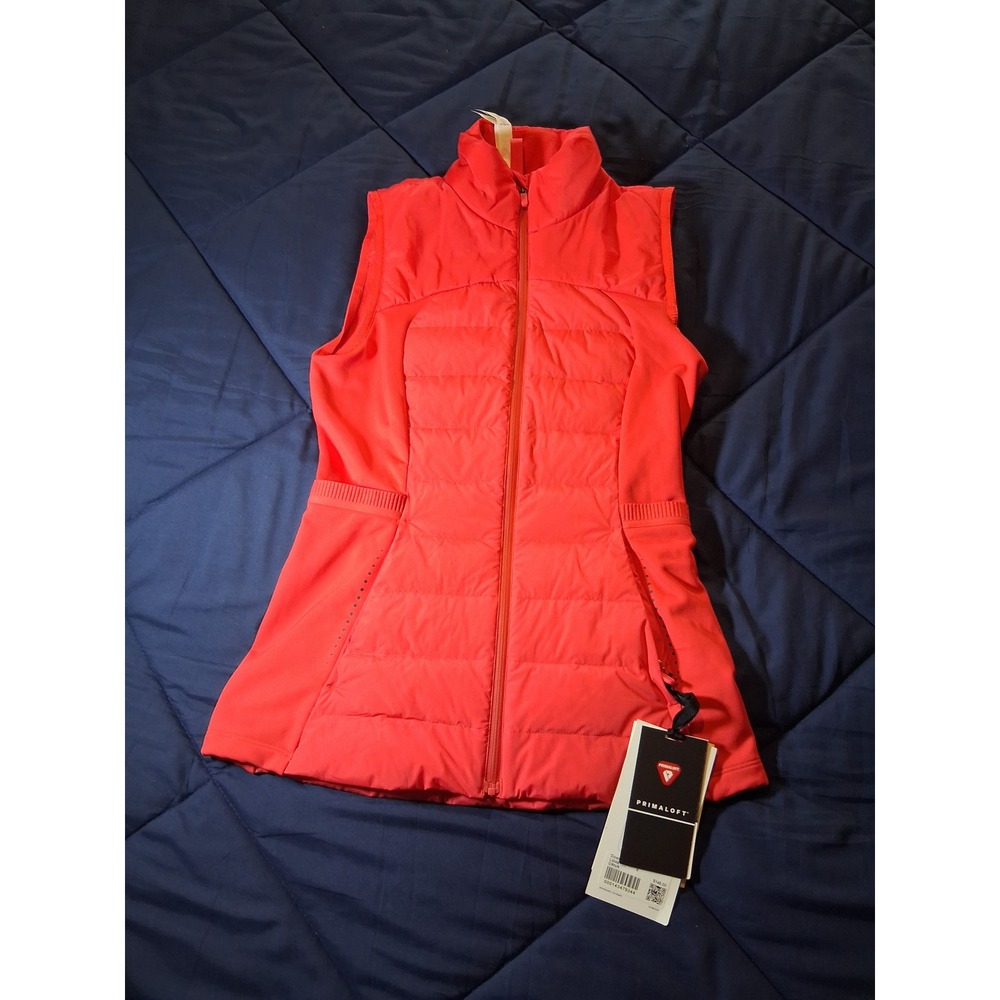 Lululemon‎ Down for It All Vest Carnation Red Size 4 Puffer Running LW4BY8S